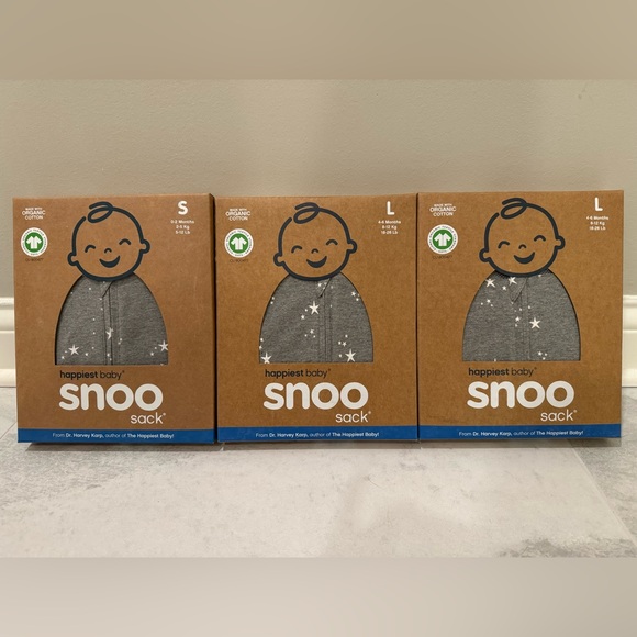Happiest Baby SNOO Sacks - GRAY with white stars - Picture 1 of 9
